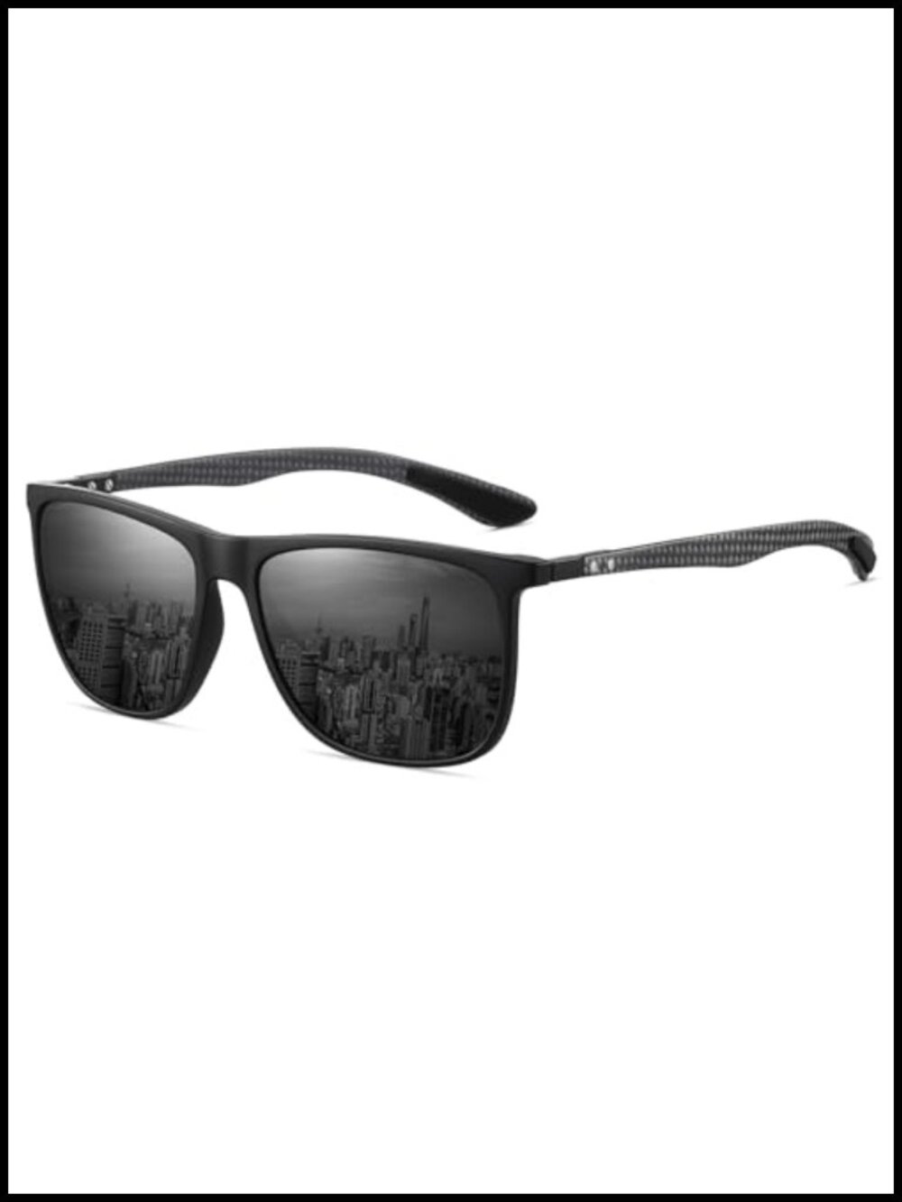 Polarized Square Sunglasses Carbon Fiber Temple UV400 Driving Golf